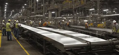 interior view of a working steel mill in Arizona
