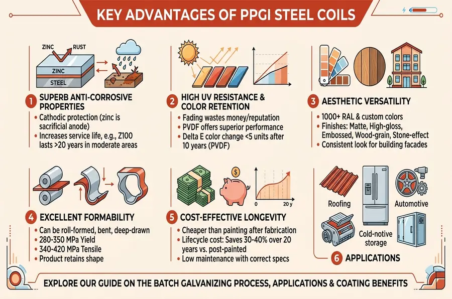 Key Advantages of PPGI Steel Coils