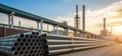 Steel pipes at an industrial steel mill in Georgia
